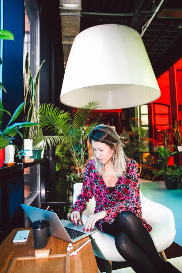 woman on laptop at a desk